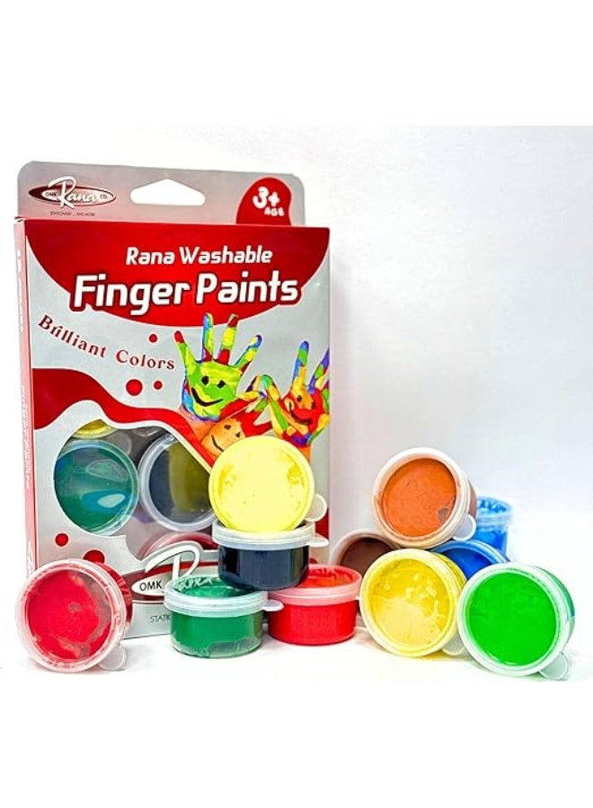 رنا ألوان أصابع قابلة للغسل رنا، 12 لون، عبوة 35 مل متنوعة - Image 1